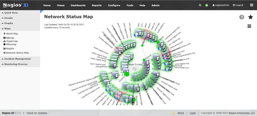 Nagios Maps menu