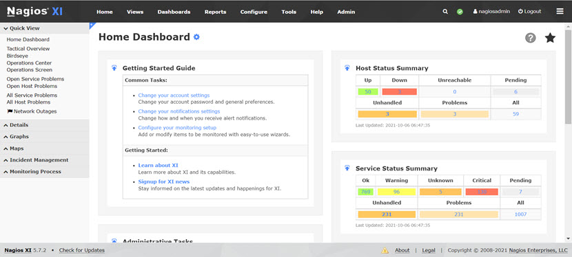 Nagios GUI Quick view