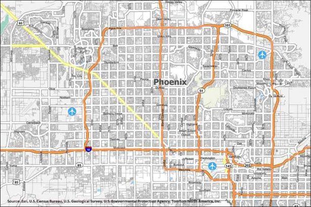 Phoenix Arizona Road Map 615x410 