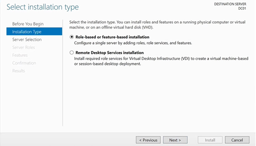 How to install a domain controller (step 2)