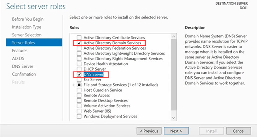 How to install a domain controller (step 4)