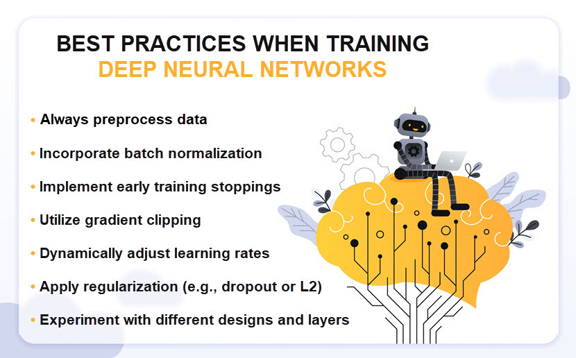 Best practices when training a deep net