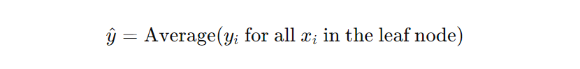 Decision tree regression formula