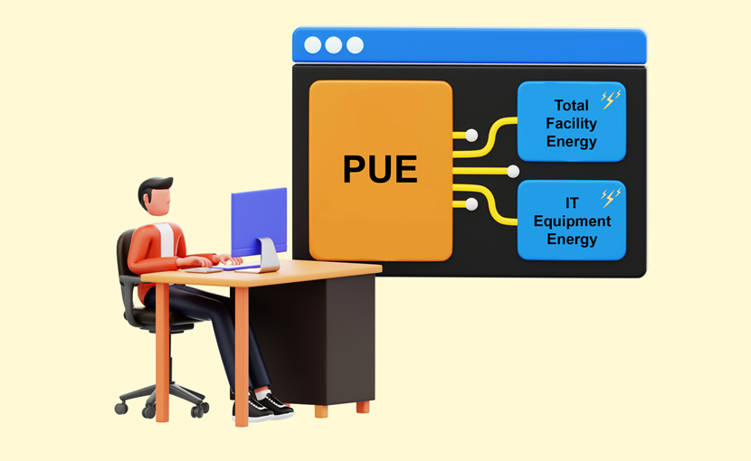 Illustration of calculating power usage effectiveness.