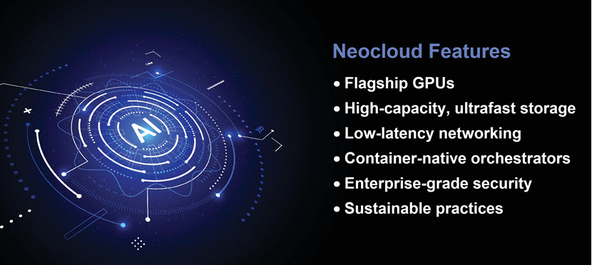 A diagram showing the most important features of Neocloud.