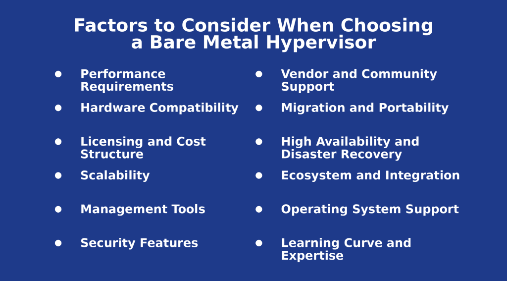 How to choose a bare metal hypervisor.