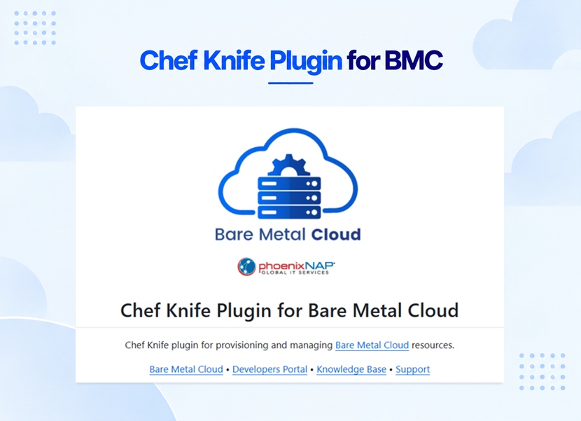 Chef Knife Plugin for BMC: the README of the chef-knife-bmc GitHub repository with the Bare Metal Cloud logo and the plugin description.