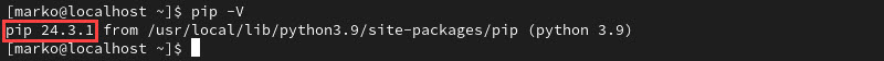 Verify you have successfully installed Pip on CentOS.