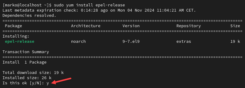 Adding the epel-release repository.