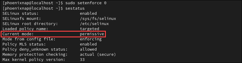 SELinux in CentOS and Rocky Linux set to permissive mode.