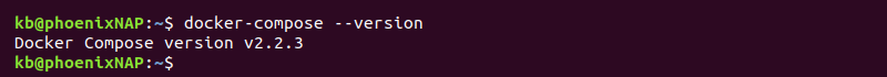 docker-compose --version v2.2.3 terminal output