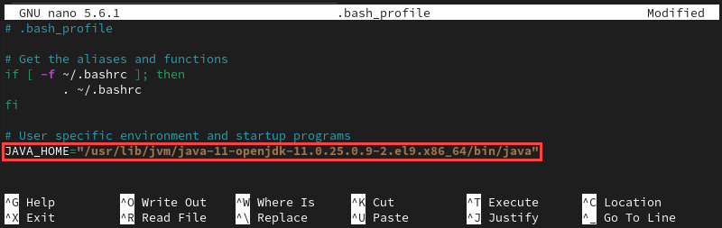 Editing the bash_profile file.