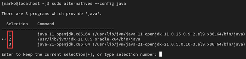 The command to show all installed java versions on your computer.