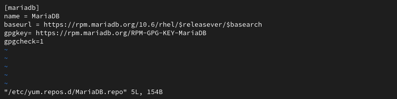 The repo file for MariaDB.