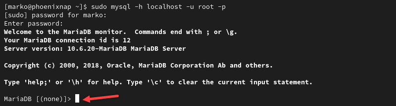 MariaDB interface.