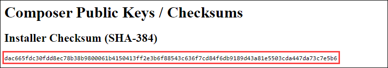 Composer public key installer checksum