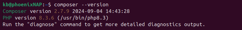composer --version 2.7.9 terminal output