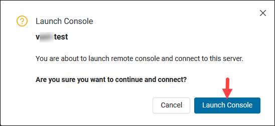 Connect to server confirmation popup