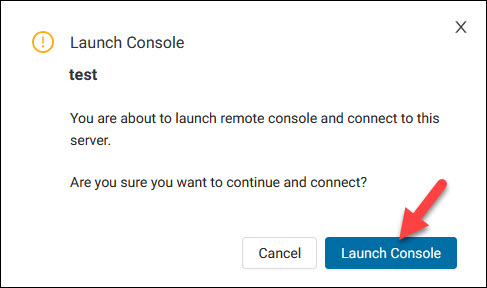 Connect to server confirmation popup