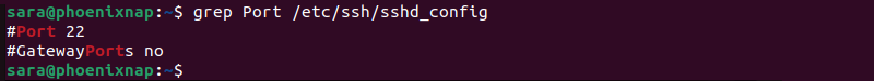 grep Port /etc/ssh/sshd_config terminal output