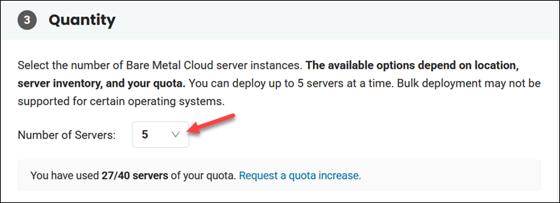 BMC server deployment quantity
