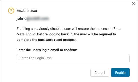 BMC user management enable user prompt