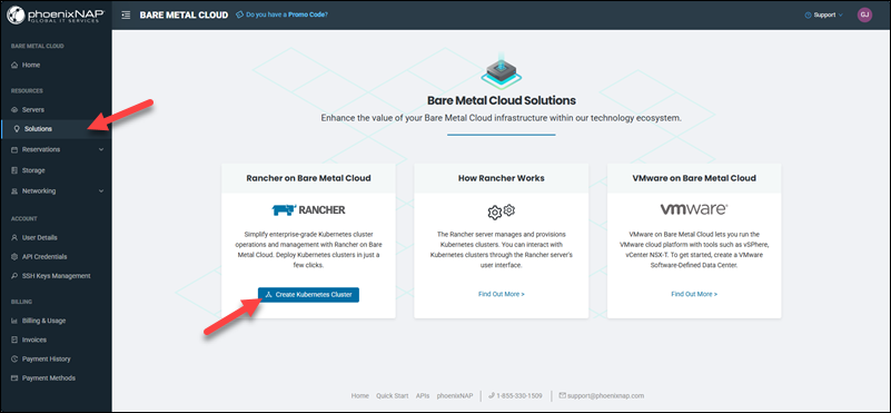 BMC portal Create Cluster first time integration