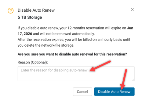 Disabling auto renewal.