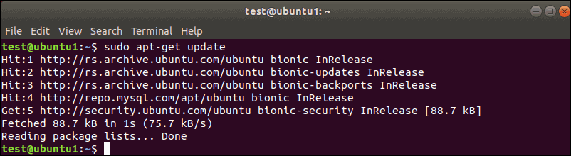 sudo apt update and install