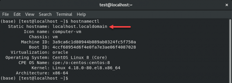 Centos 8 изменить hostname