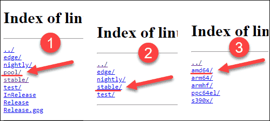 stable docker releases index on links