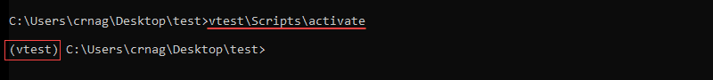 Command line change after activating the environment