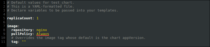 Changed pull policy to Always in the values.yaml file