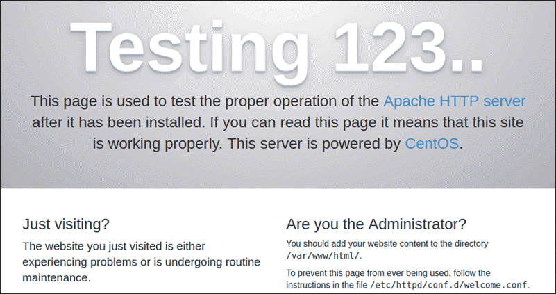 apache http welcome page