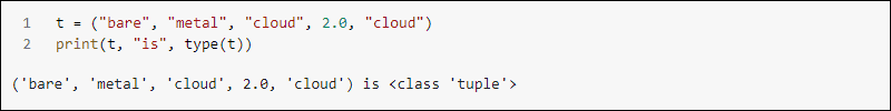 Example of a Tuple in Python