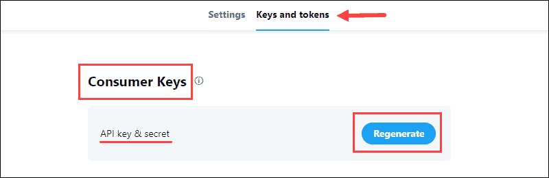 Twitter Developer Consumer Keys for OAuth