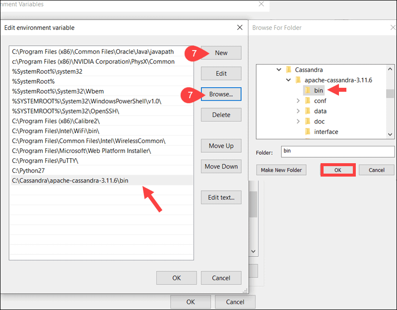 Add Cassandra bin folder path to Path system variable.