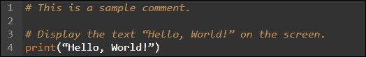 adding a comment to python script