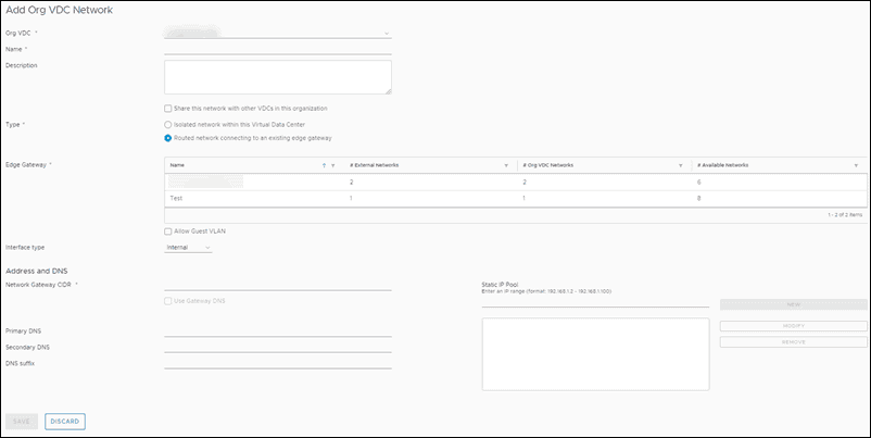 add org vdc network in vcloud director