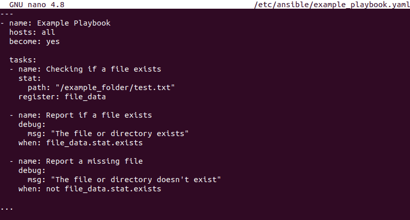 Ansible satt module playbook template