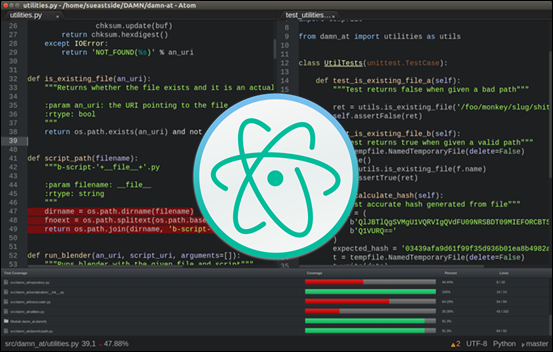 Atom python code editor