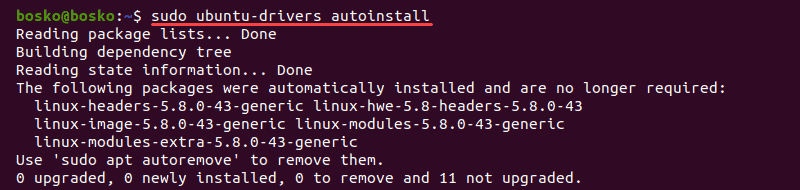 Install the recommended Nvidia driver automatically in Ubuntu 20.04.
