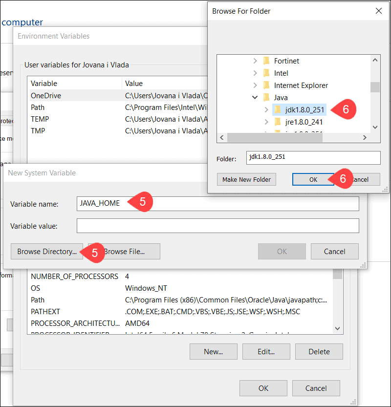 Add JAVA_HOME variable and append installation folder path.