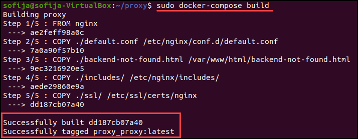 Build reverse proxy container.