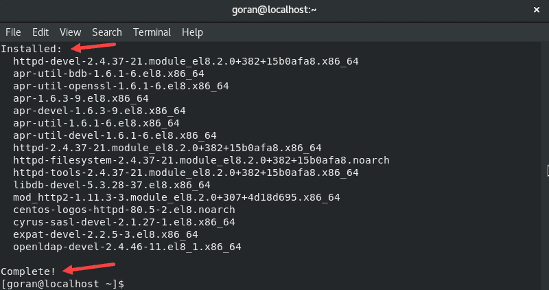 Installing httpd devel utility in CentOS