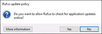 Option to allow Rufus to regularly check for updates.
