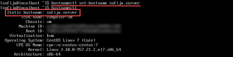 Изменить hostname centos 7