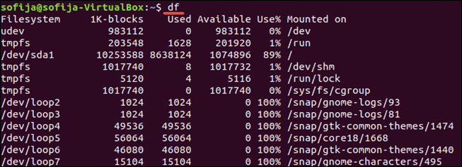 disk space checker