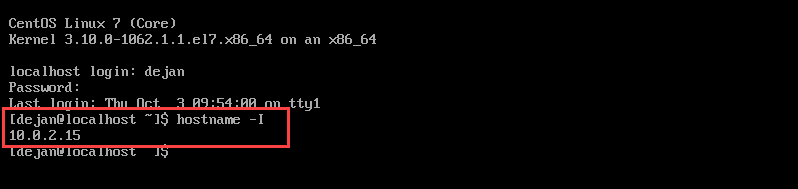 get ip address in linux terminal