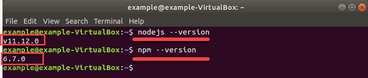 verify nodejs and npm installation
